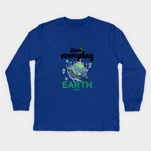 happy funny  earth day 2024 gift april 22 Cute Teacher  Lover Rainbow Kids Long Sleeve T-Shirt